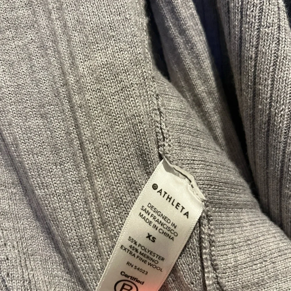 Athleta Gray Women's Merino Wool Open Front Sweater